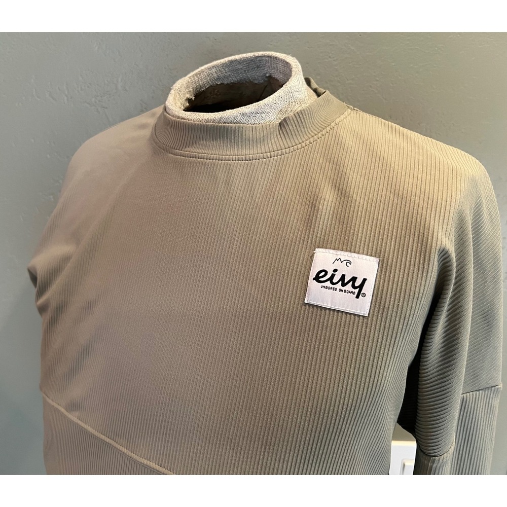 Eivy Unbored Onboard Ribbed Base Layer Top Sage Green Mock Neck Women's Medium